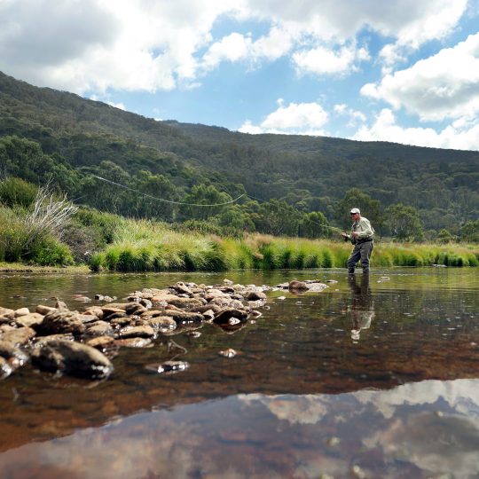 Fly Fishing in Thredbo River Thredbo, Snowy Mountains NSW