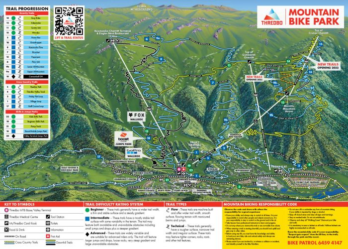 Mountain Map Lifts & Trails Thredbo NSW